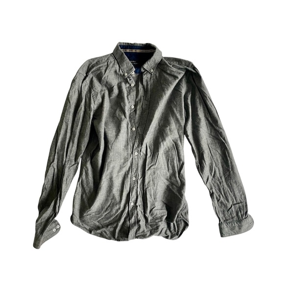 Zara Man Dark Grey Button Up Shirt Size M - Picture 1 of 4